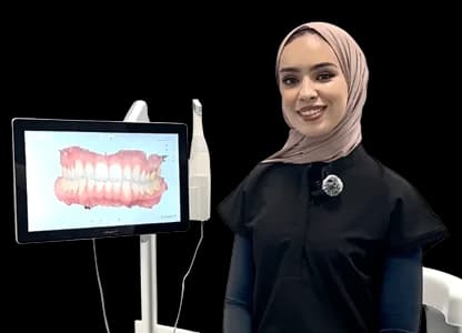 Dr Soumaya at the iTero scanner